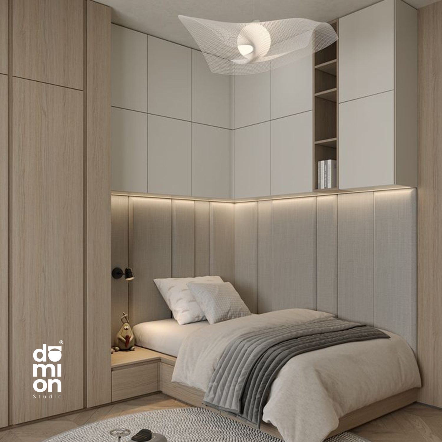 Dormitorio con luz integrada