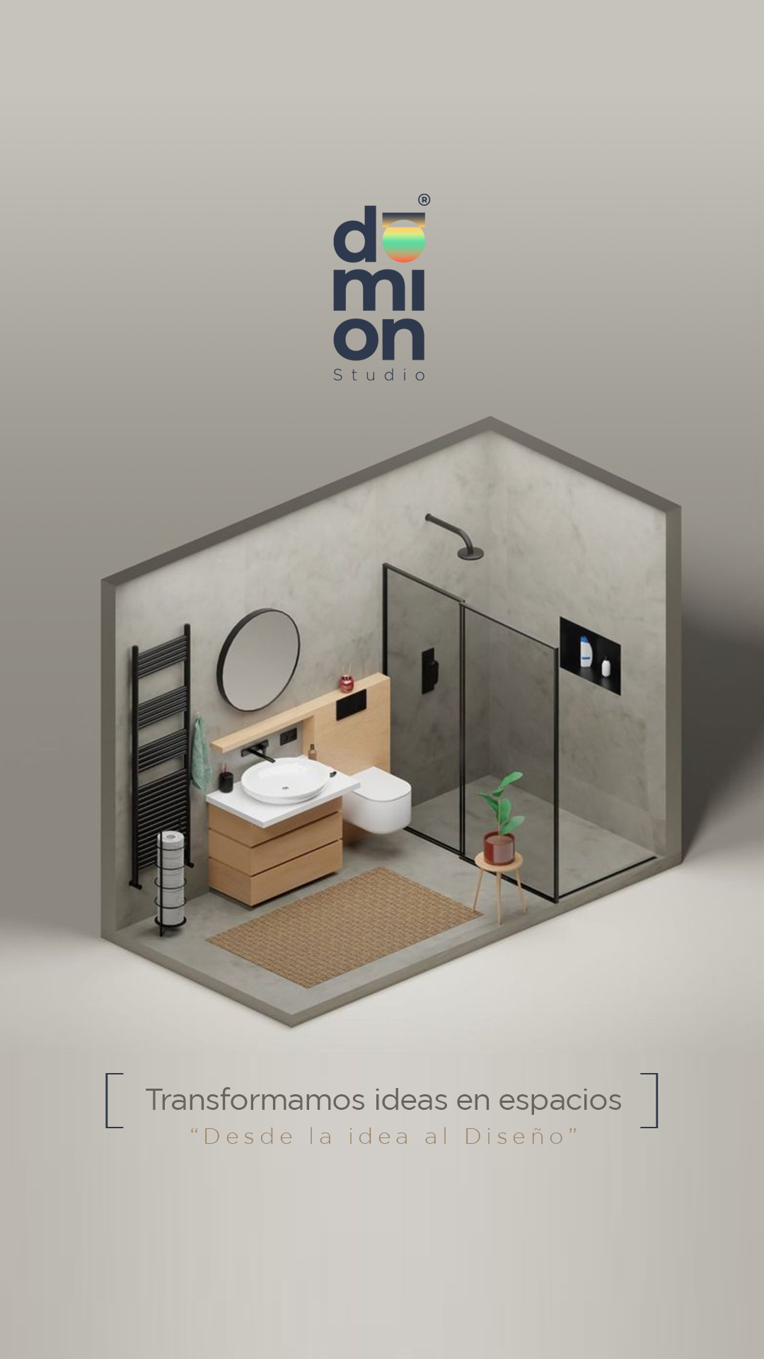 Isometría de baño a medida desarrollada por DOMION